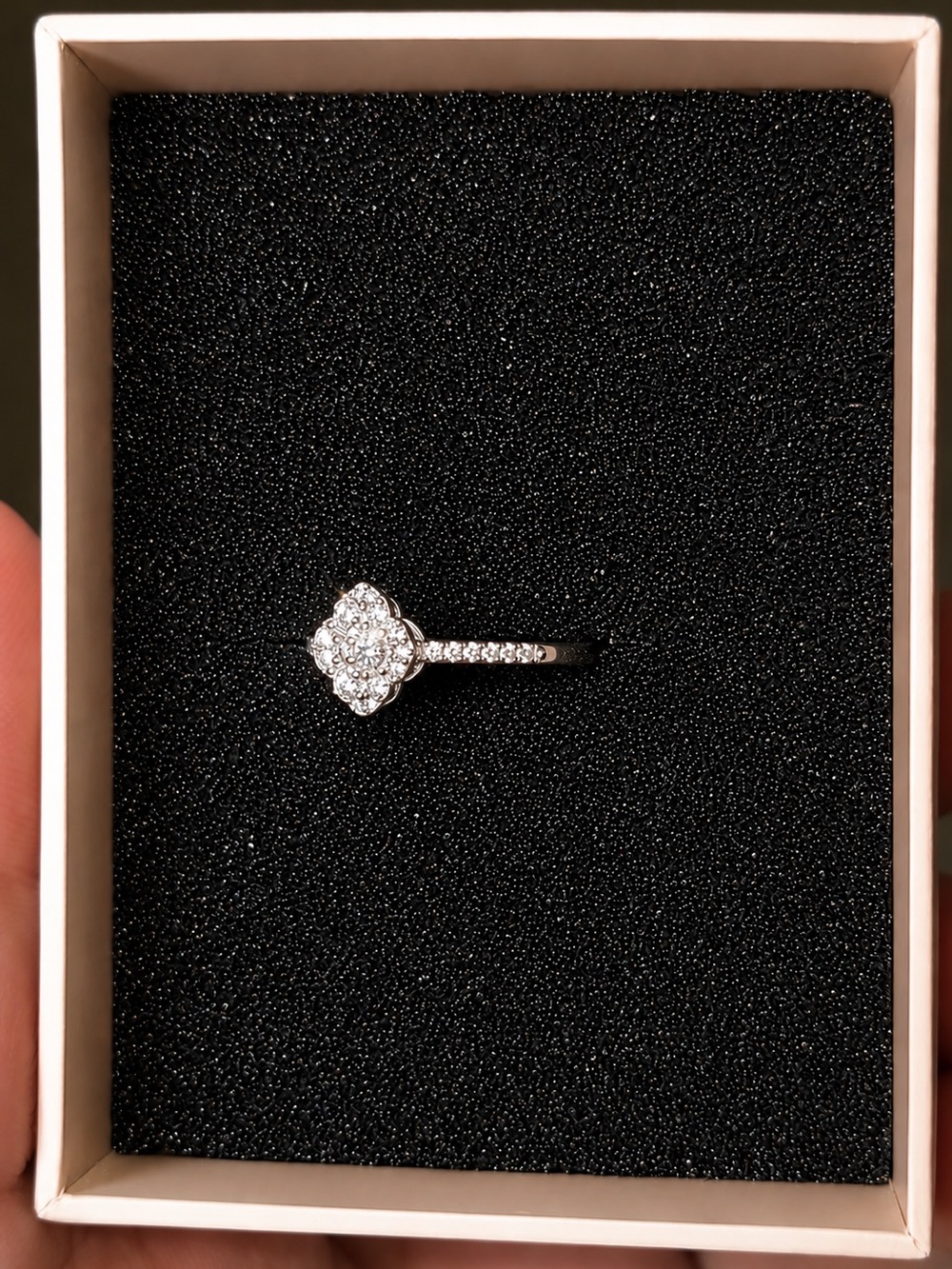 Sterling silver moissanite ring